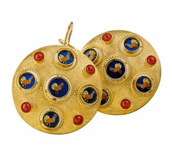 Yellow Gold & Ruby earrings - Ten Murrine 