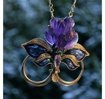 Flower - brooch pendant