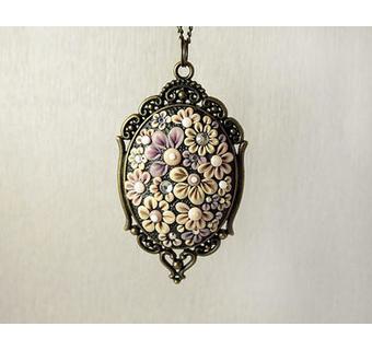 necklace Cameo Floral