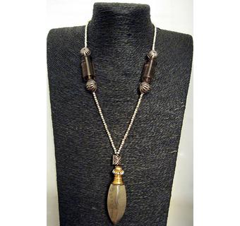 Pyrite and smoky quartz necklace